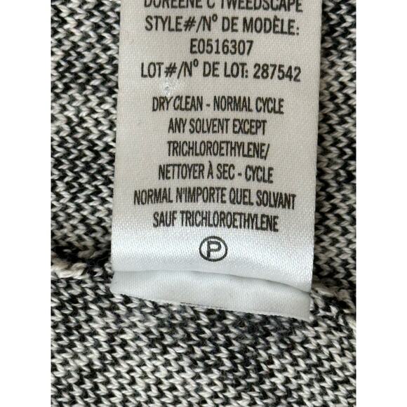 Theory Black White A-Line Mini Skirt Elastic Waistband Office Workwear Stretch L - Picture 5 of 7